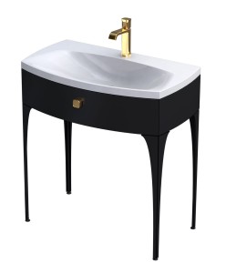 ORiSTO Szafka wisząca LOUIS 82 cm CZARNY POŁYSK z umywalką LOUIS 82 cm BIAŁY MAT OR50-SD1S-82-7 + UME-LU-82-93-DARMOWA DOSTAWA