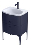ORiSTO Szafka wisząca LOUIS 62 cm GRANATOWY MAT z umywalką LOUIS 62 cm BIAŁY POŁYSK OR50-SD2S-62-14 + UME-LU-62-92-DARMOWA DOSTAWA