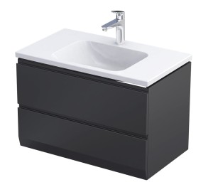 Oristo Szafka wisząca podumywalkowa BRYLANT UNI 80 cm, CZARNY MAT OR36-SD2S-80-8-V3-DARMOWA DOSTAWA