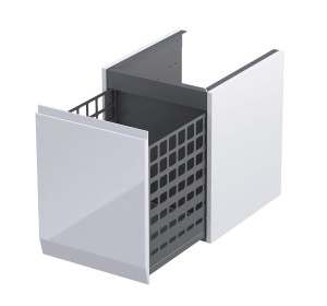 Oristo Szafka wisząca boczna niska BRYLANT UNI 40 cm z koszem, BIAŁY POŁYSK OR36-SN1S-40-1-V3-DARMOWA DOSTAWA