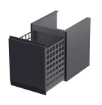 Oristo Szafka wisząca boczna niska BRYLANT UNI 40 cm z koszem, CZARNY MAT OR36-SN1S-40-8-V3-DARMOWA DOSTAWA