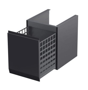 Oristo Szafka wisząca boczna niska BRYLANT UNI 40 cm z koszem, CZARNY MAT OR36-SN1S-40-8-V3-DARMOWA DOSTAWA