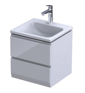 Oristo Szafka wisząca BRYLANT UNI 50 cm z umywalką CERA, BIAŁY POŁYSK OR36-SD2S-50-1-V3 + UME-CE-50-91-DARMOWA DOSTAWA