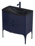 ORiSTO Szafka wisząca LOUIS 82 cm GRANATOWY MAT z umywalką LOUIS 82 cm CZARNY MAT OR50-SD2S-82-14 + UME-LU-82-94-DARMOWA DOSTAWA