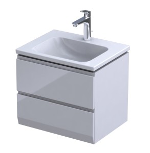 Oristo Szafka wisząca BRYLANT UNI 60 cm z umywalką CERA, BIAŁY POŁYSK OR36-SD2S-60-1-V3 + UME-CE-60-91-DARMOWA DOSTAWA