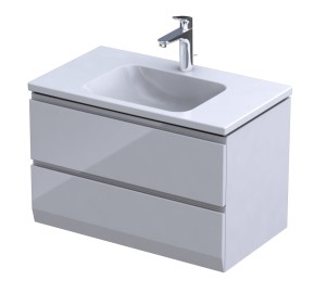Oristo Szafka wisząca BRYLANT UNI 80 cm z umywalką CERA, BIAŁY POŁYSK OR36-SD2S-80-1-V3 + UME-CE-80-91-DARMOWA DOSTAWA