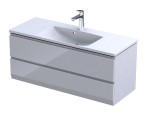 Oristo Szafka wisząca BRYLANT UNI 120 cm z umywalką AMELIA, BIAŁY POŁYSK OR36-SD2S-120-1-V3 + UME-AM-120-92-C-DARMOWA DOSTAWA