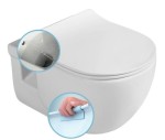 SAPHO - Miska wisząca WC biała BRILLA rimless z funkcją bidetu 35,5x53 cm bez deski  100612