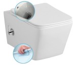 SAPHO - Miska wisząca WC biała PORTO rimless z prysznicem bidetowym i baterią 36x52 cm bez deski  PZ102RX