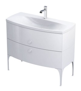 ORiSTO Szafka wisząca LOUIS 102 cm BIAŁY POŁYSK z umywalką LOUIS 102 cm BIAŁY POŁYSK OR50-SD2S-102-1 + UME-LU-102-92-DARMOWA DOSTAWA