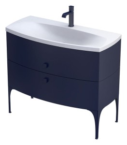 ORiSTO Szafka wisząca LOUIS 102 cm GRANATOWY MAT z umywalką LOUIS 102 cm BIAŁY POŁYSK OR50-SD2S-102-14 + UME-LU-102-92-DARMOWA DOSTAWA