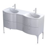 ORiSTO Szafka wisząca LOUIS 144 cm BIAŁY POŁYSK z umywalką LOUIS 144 cm BIAŁY MAT 2xOR50-SD2S-62-1 + OR50-SD2S-24-1 + UME-LU-144-93-D-DARMOWA DOSTAWA