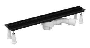 Schedpol SCHEDLINE COLLECTION Odpływ liniowy  SLIGHT LINE BLACK STANDARD PLUS  100x3,5x9,5 cm z maskownicą SLIGHT PLATE BLACK SOLBPL-100035-Darmowa dostawa