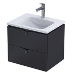 Oristo Szafka wisząca podumywalkowa SIENA 60 cm, CZARNY MAT OR45-SD2S-60-8-DARMOWA DOSTAWA