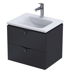 Oristo Szafka wisząca podumywalkowa SIENA 60 cm, CZARNY MAT OR45-SD2S-60-8-DARMOWA DOSTAWA
