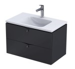 Oristo Szafka wisząca podumywalkowa SIENA 80 cm, CZARNY MAT OR45-SD2S-80-8-DARMOWA DOSTAWA