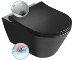 SAPHO - Miska wisząca WC AVVA RIMLESS z funkcją bidetu 35,5x53 cm bez deski kolor CZARNY MAT 100312-110