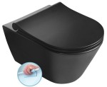 SAPHO - Miska wisząca WC AVVA RIMLESS 35,5x53 cm bez deski kolor CZARNY MAT 100314-110