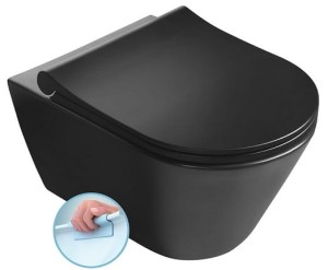 SAPHO - Miska wisząca WC AVVA RIMLESS 35,5x53 cm bez deski kolor CZARNY MAT 100314-110