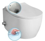 ISVEA - Miska wisząca WC biała SENTIMENTI rimless z dyszą bidetową i zaworem 36x53 cm bez deski 10ARS1101I