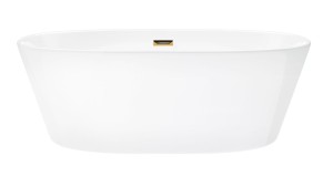 Corsan Wanna wolnostojąca  SALINA 160x75 z wykończeniem złotym S-026L - DARMOWA DOSTAWA