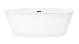 Corsan Wanna wolnostojąca  SALINA 160x75 z wykończeniem czarnym S-026L - DARMOWA DOSTAWA