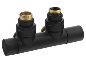 SAPHO Zawór TWIN BLACK przyłączeniowy zespolony manualny rozstaw 50 mm kolor czarny mat CP4101BS