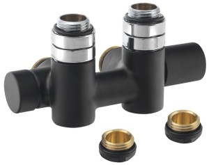 SAPHO Zawór TWIN COMBI przyłączeniowy zespolony manualny rozstaw 50 mm kolor czarny mat CP461BS