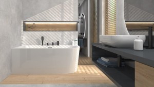 Corsan Wanna narożna INTERO LEWA 170X80 z szeroką krawędzią i wykończeniem chrom E-240XL - DARMOWA DOSTAWA