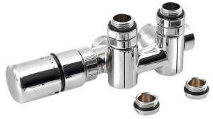 SAPHO Zawór TWIN COMBI przyłączeniowy termostatyczny zespolony lewy rozstaw 50 mm kolor chrom CP5012S