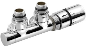 SAPHO Zawór TWIN  przyłączeniowy termostatyczny zespolony prawy rozstaw 50 mm kolor chrom CP3010S