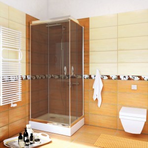 Kabina STYLIO kwadratowa 90x90x190 chrom szkło grafit z powłoką CleanGLASS - Darmowa dostawa