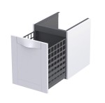 Oristo Szafka wisząca boczna niska SKAGEN 40 cm z koszem, BIAŁY MAT OR49-SN1S-40-2-DARMOWA DOSTAWA