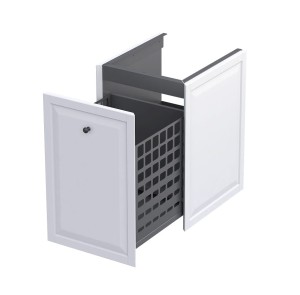 Oristo Szafka wisząca boczna niska MONTEBIANCO 40 cm z koszem, BIAŁY MAT OR47-SN1S-40-2-DARMOWA DOSTAWA
