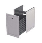 Oristo Szafka wisząca boczna niska MONTEBIANCO 40 cm z koszem, PIASKOWY MAT OR47-SN1S-40-10-DARMOWA DOSTAWA