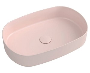 ISVEA Umywalka nablatowa INFINITY OVAL bez przelewu 55x36x12 cm kolor SALMON MAT 10NF65055-2S