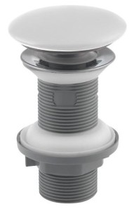 ISVEA Korek umywalkowy 5/4“ klik-klak bez przelewu, ceramiczny grzybek, wys. 20-70mm, biały mat 38TP0166I