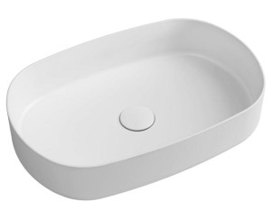 ISVEA Umywalka nablatowa INFINITY OVAL bez przelewu 55x36x12 cm kolor BIAŁY MAT 10NF65055-2L