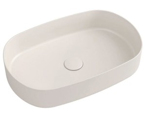 ISVEA Umywalka nablatowa INFINITY OVAL bez przelewu 55x36x12 cm kolor IVORY MAT 10NF65055-2K