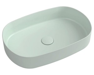 ISVEA Umywalka nablatowa INFINITY OVAL bez przelewu 55x36x12 cm kolor MINT MAT 10NF65055-2T