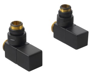 SAPHO Zawór CUBE przyłączeniowy manualny   kolor czarny mat CP4510BS