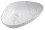 SAPHO Umywalka nablatowa DALMA asymetryczna bez przelewu carrara  58,5x39x14 cm MM217