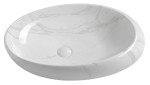 SAPHO Umywalka nablatowa DALMA owalna bez przelewu carrara  68x44x16,5 cm MM317