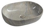 SAPHO Umywalka nablatowa DALMA owalna bez przelewu grigio  59x42x14 cm MM413