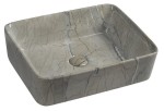 SAPHO Umywalka nablatowa DALMA prostokątna bez przelewu grigio  48x38x13 cm MM513