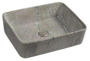 SAPHO Umywalka nablatowa DALMA prostokątna bez przelewu grigio  48x38x13 cm MM513