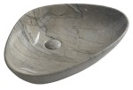 SAPHO Umywalka nablatowa DALMA asymetryczna bez przelewu grigio  58,5x39x14 cm MM213