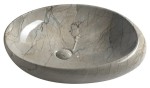 SAPHO Umywalka nablatowa DALMA owalna bez przelewu grigio  68x44x16,5 cm MM313