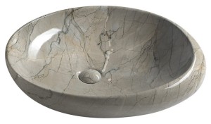 SAPHO Umywalka nablatowa DALMA owalna bez przelewu grigio  68x44x16,5 cm MM313