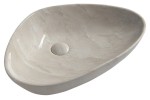 SAPHO Umywalka nablatowa DALMA asymetryczna bez przelewu marfil  58,5x39x14 cm MM227